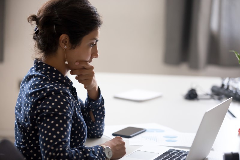 Woman frustrated with spreadsheets
