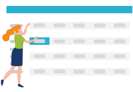 Illustration of timesheets