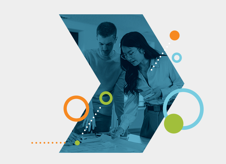 Team working together with resource management tools